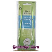 Pony Colored Aluminum Circular Knitting Needles 4.5MM (60CM)