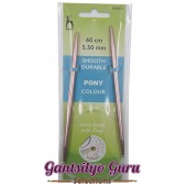 Pony Colored Aluminum Circular Knitting Needles 5.5MM (60CM)