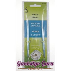 Pony Colored Aluminum Circular Knitting Needles 6MM (40CM)