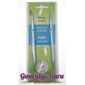 Pony Colored Aluminum Circular Knitting Needles 6MM (80CM)