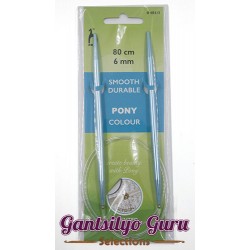 Pony Colored Aluminum Circular Knitting Needles 6MM (80CM)