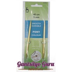 Pony Colored Aluminum Circular Knitting Needles 5MM (40CM)