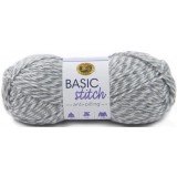 Lion Brand Basic Stitch Anti Pilling Grey White