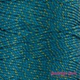 Nylon Thread 1.5MM Teal Gold Metallic